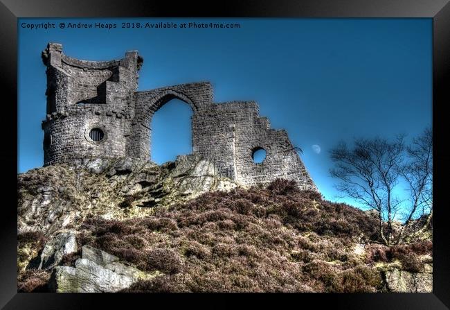 Mow Cop Castle HDR Framed Print by Andrew Heaps
