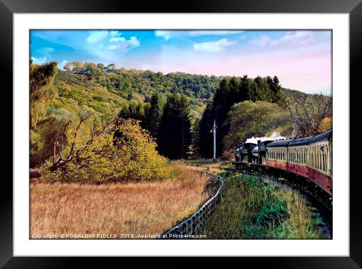 "Steaming into the tunnel" Framed Mounted Print by ROS RIDLEY