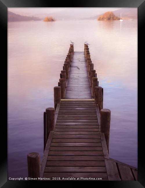 A Pier of Tranquil View Framed Print by Simon Martinez