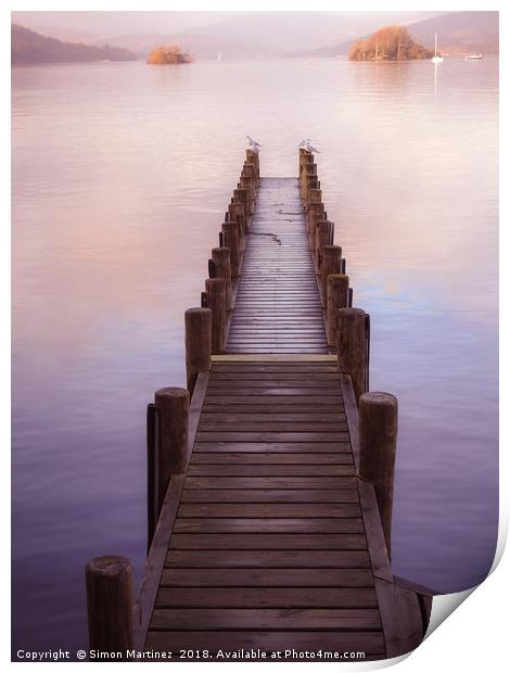 A Pier of Tranquil View Print by Simon Martinez