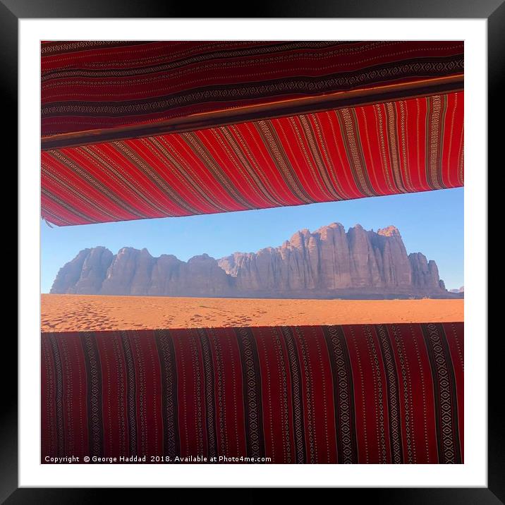 Within the Bedouins Tent. Framed Mounted Print by George Haddad