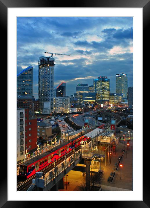 Canary Wharf skyscrapers London Docklands Framed Mounted Print by Andy Evans Photos