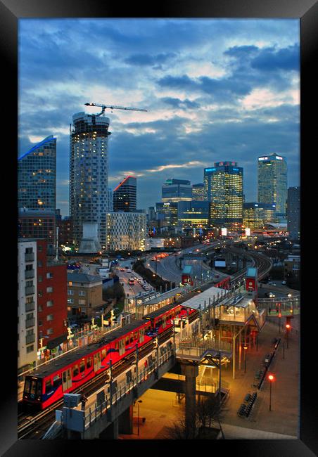 Canary Wharf skyscrapers London Docklands Framed Print by Andy Evans Photos