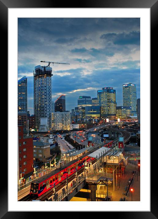Canary Wharf skyscrapers London Docklands Framed Mounted Print by Andy Evans Photos