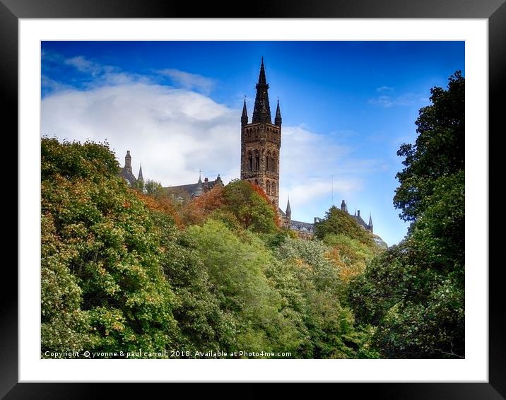 Glasgow University looking upriver Framed Mounted Print by yvonne & paul carroll