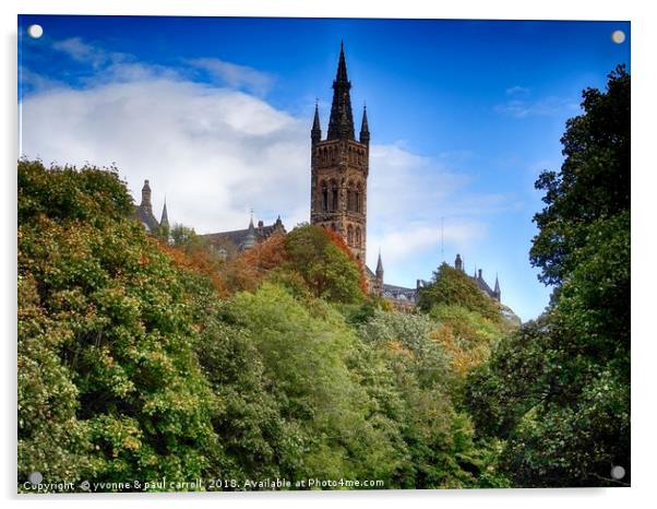 Glasgow University looking upriver Acrylic by yvonne & paul carroll