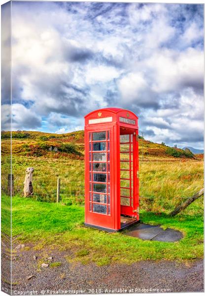 Red phone box Skye Canvas Print by Rosaline Napier