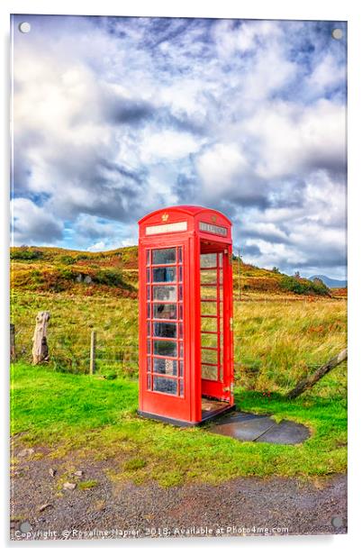 Red phone box Skye Acrylic by Rosaline Napier