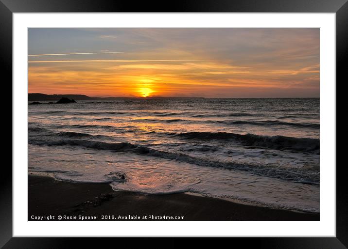 Sunrise view from Looe Beach in Cornwall Framed Mounted Print by Rosie Spooner