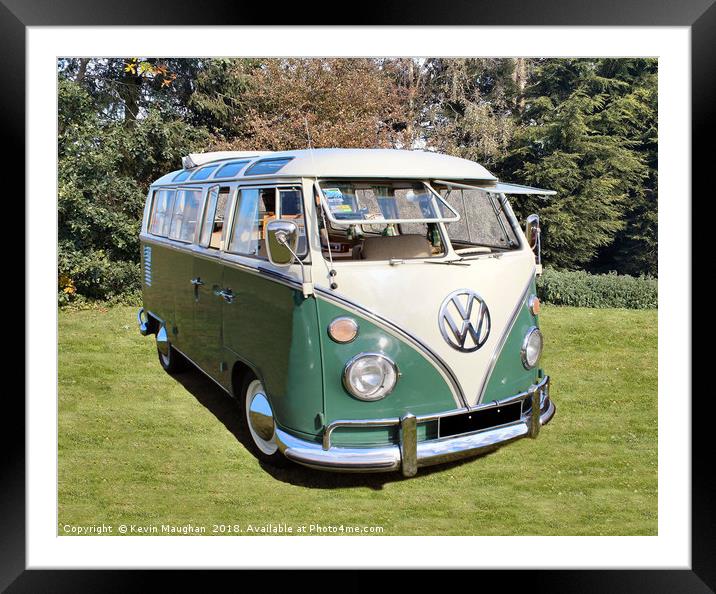 Volkswagen Split Screen Camper Van Framed Mounted Print by Kevin Maughan