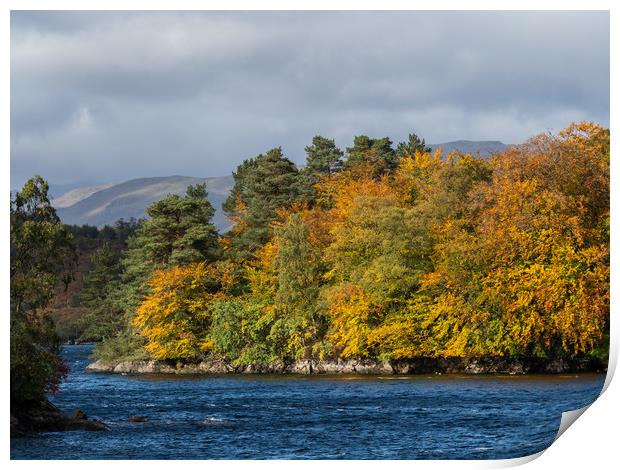 Autumn day at Loch Katrine Print by George Robertson