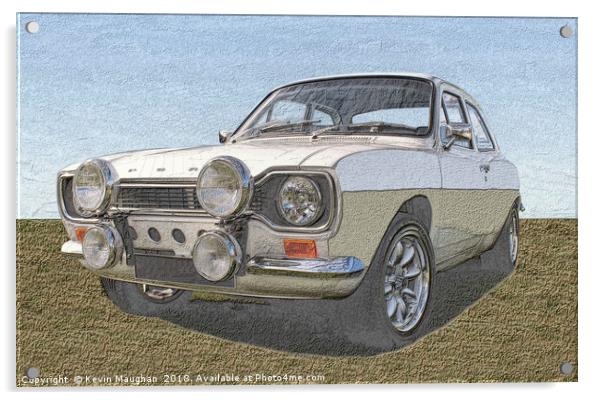 Ford Escort Mk1 Acrylic by Kevin Maughan