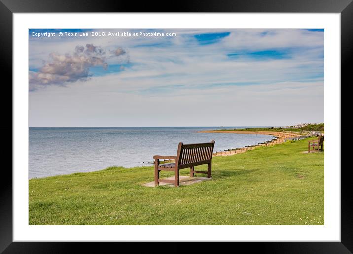 Looking over the Bay at Tankerton in Kent Framed Mounted Print by Robin Lee