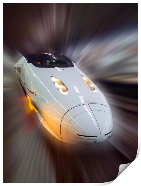 Bullet Train Japan Print by Clive Eariss