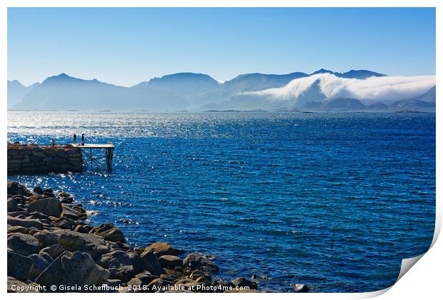 The Weather is Changing on the Lofoten Archipelago Print by Gisela Scheffbuch
