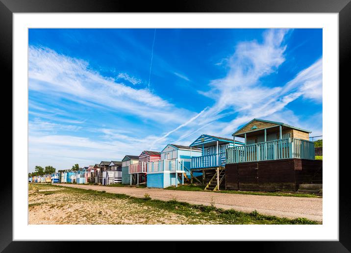Tankerton Beach Huts Framed Mounted Print by Robin Lee
