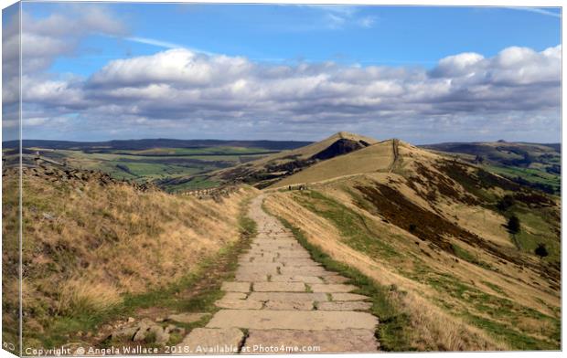 The Mam Tor walk                Canvas Print by Angela Wallace