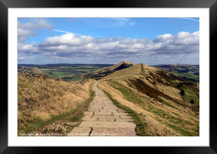 The Mam Tor walk                Framed Mounted Print by Angela Wallace