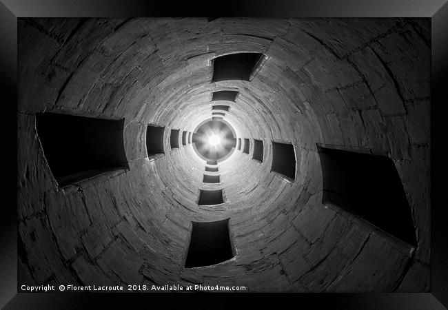 France, Chambord castle, inside the staircase Framed Print by Florent Lacroute