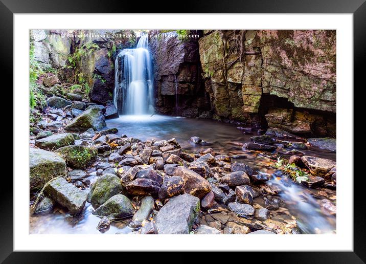 Lumsdale Waterfall Framed Mounted Print by Simon Wilkinson