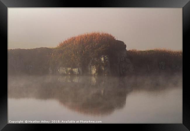 Quarry Reflections Framed Print by Heather Athey