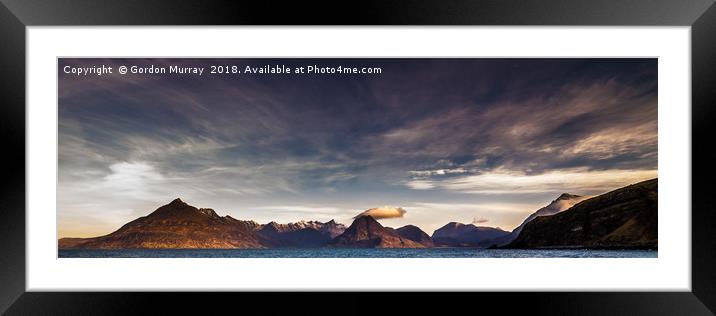 Cuillin Mountains at Sunrise Framed Mounted Print by Gordon Murray