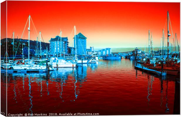 Swansea Red  Canvas Print by Rob Hawkins