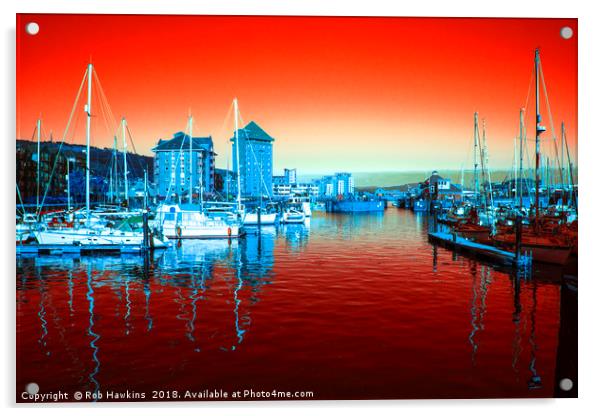 Swansea Red  Acrylic by Rob Hawkins
