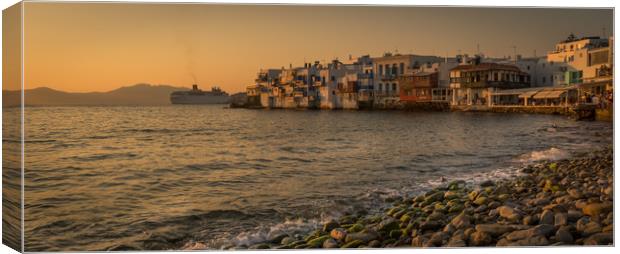 Mykonos Town from the shore Canvas Print by Naylor's Photography