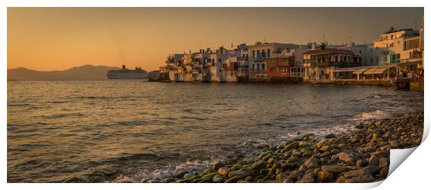Mykonos Town from the shore Print by Naylor's Photography