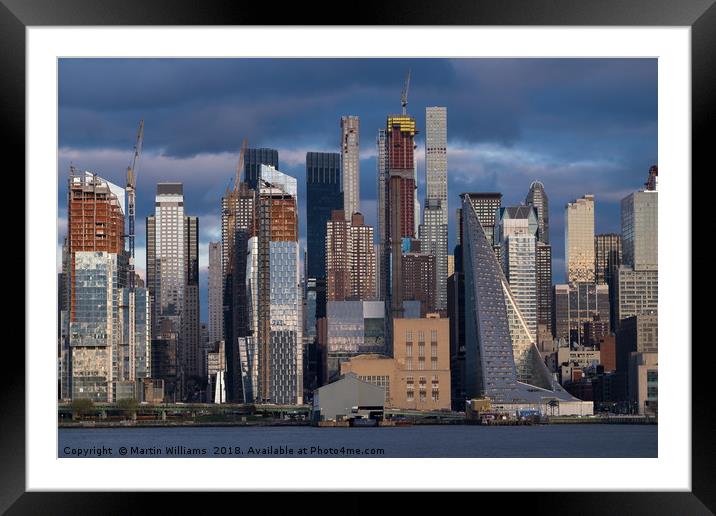 Manhattan Skyline  Framed Mounted Print by Martin Williams
