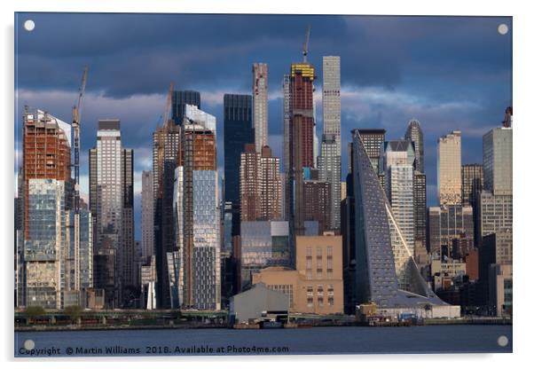 Manhattan Skyline  Acrylic by Martin Williams