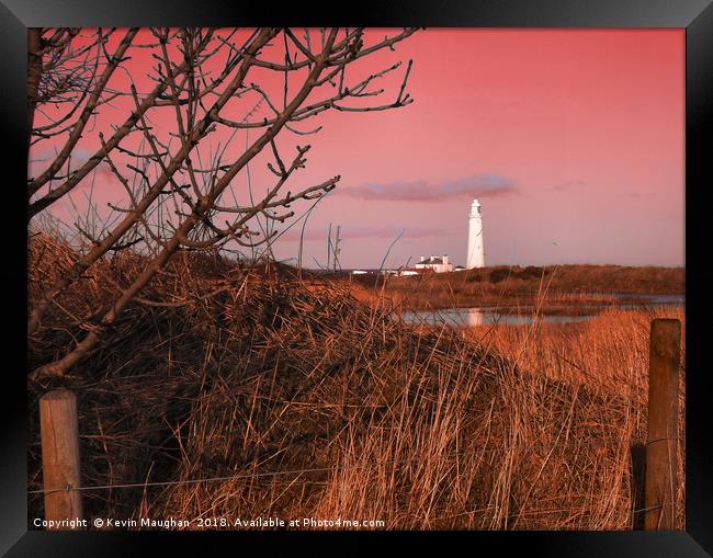 St Marys Lighthouse Framed Print by Kevin Maughan