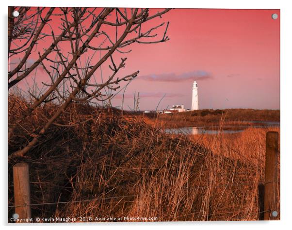 St Marys Lighthouse Acrylic by Kevin Maughan