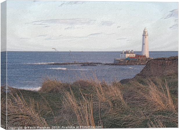 St Marys Lighthouse Whitley Bay North Tyneside Canvas Print by Kevin Maughan