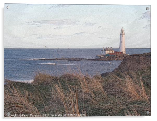 St Marys Lighthouse Whitley Bay North Tyneside Acrylic by Kevin Maughan