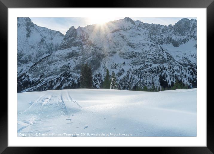 Snow-capped Alps and icy snow valley Framed Mounted Print by Daniela Simona Temneanu