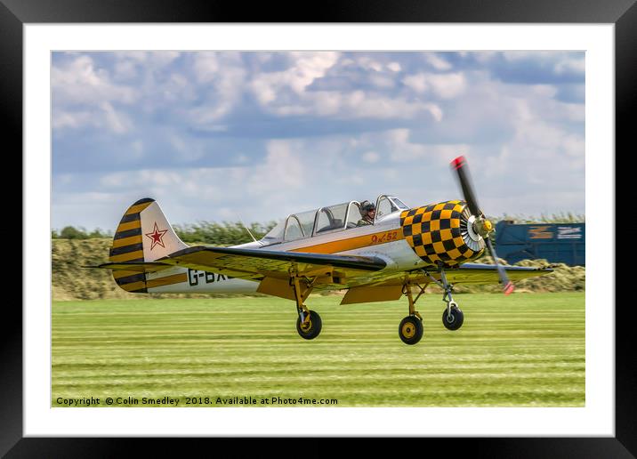 Aerostar Iak-52 G-BXJB Framed Mounted Print by Colin Smedley