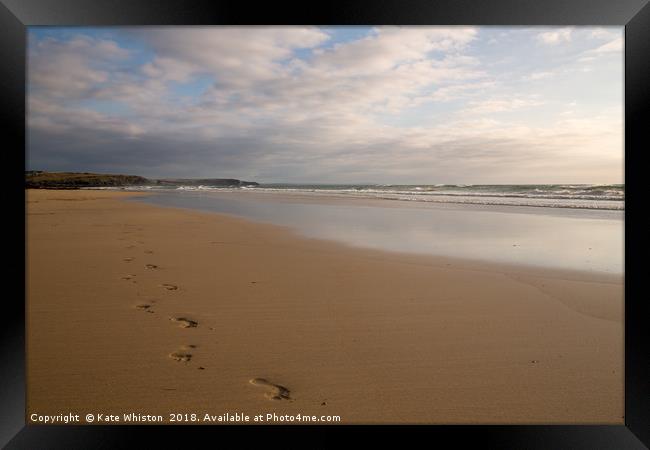 Footprints In The Sand Framed Print by Kate Whiston