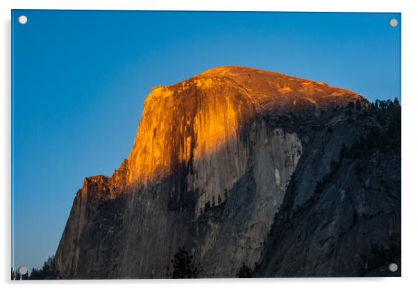 Last light on Half Dome Acrylic by George Robertson