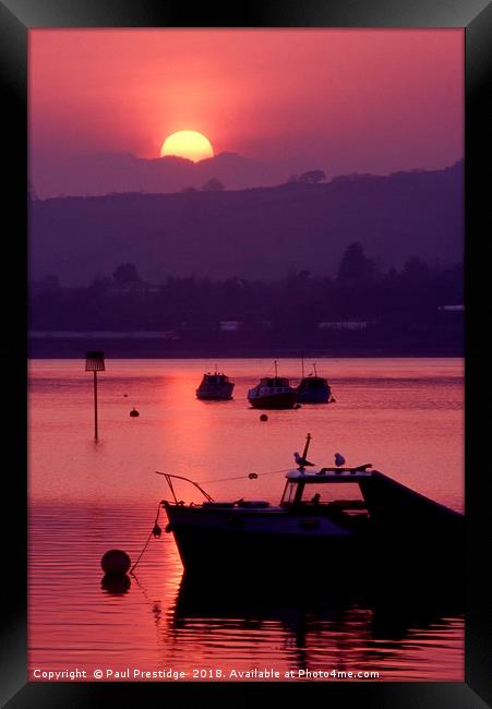 Sunset on the Teign Estuary Framed Print by Paul F Prestidge