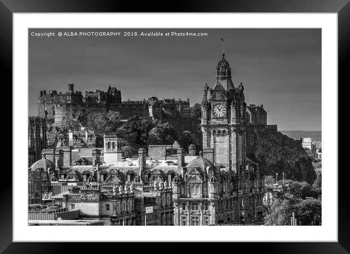 Edinburgh Castle & The Balmoral Hotel, Edinburgh Framed Mounted Print by ALBA PHOTOGRAPHY