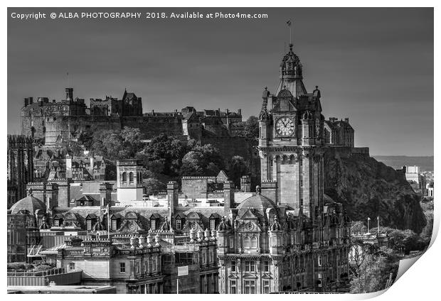 Edinburgh Castle & The Balmoral Hotel, Edinburgh Print by ALBA PHOTOGRAPHY