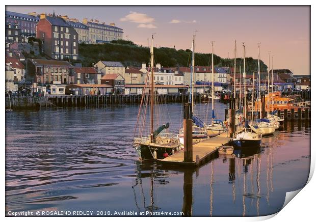 "Evening Light on Whitby Harbour" Print by ROS RIDLEY