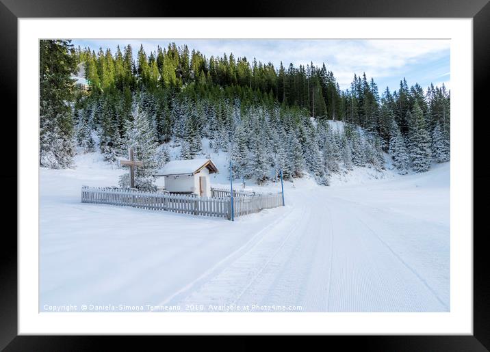 A small chapel in austrian alps Framed Mounted Print by Daniela Simona Temneanu