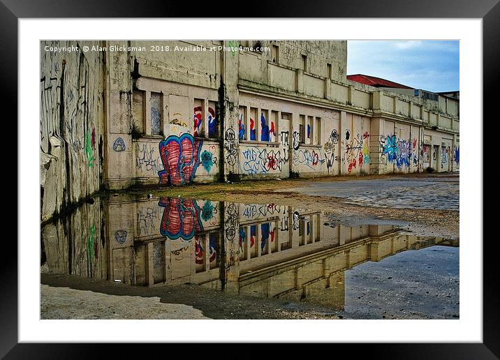  graffiti on the side of a wall                    Framed Mounted Print by Alan Glicksman