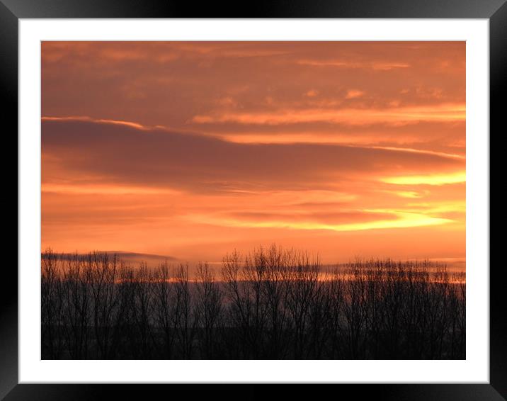 Sunset over Darlington Framed Mounted Print by Pauline Raine