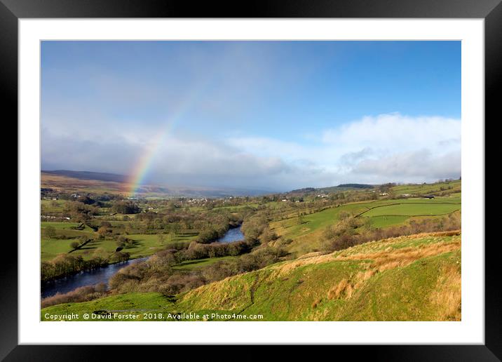 Rainbow and the Eye of Storm Doris Over Teesdale Framed Mounted Print by David Forster