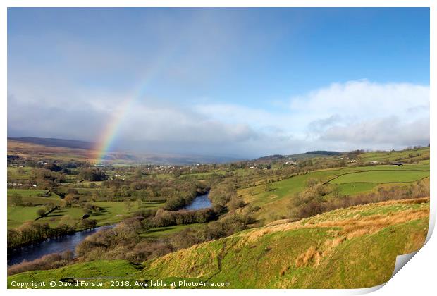 Rainbow and the Eye of Storm Doris Over Teesdale Print by David Forster
