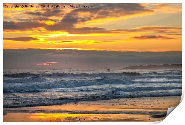 Golden sky and silver sea Print by Jim Jones